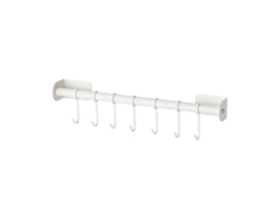 Barra de cocina con ganchos deslizantes, barra para colgar utensilios, montaje en pared sin taladrar, soporte para utensilios para organizar