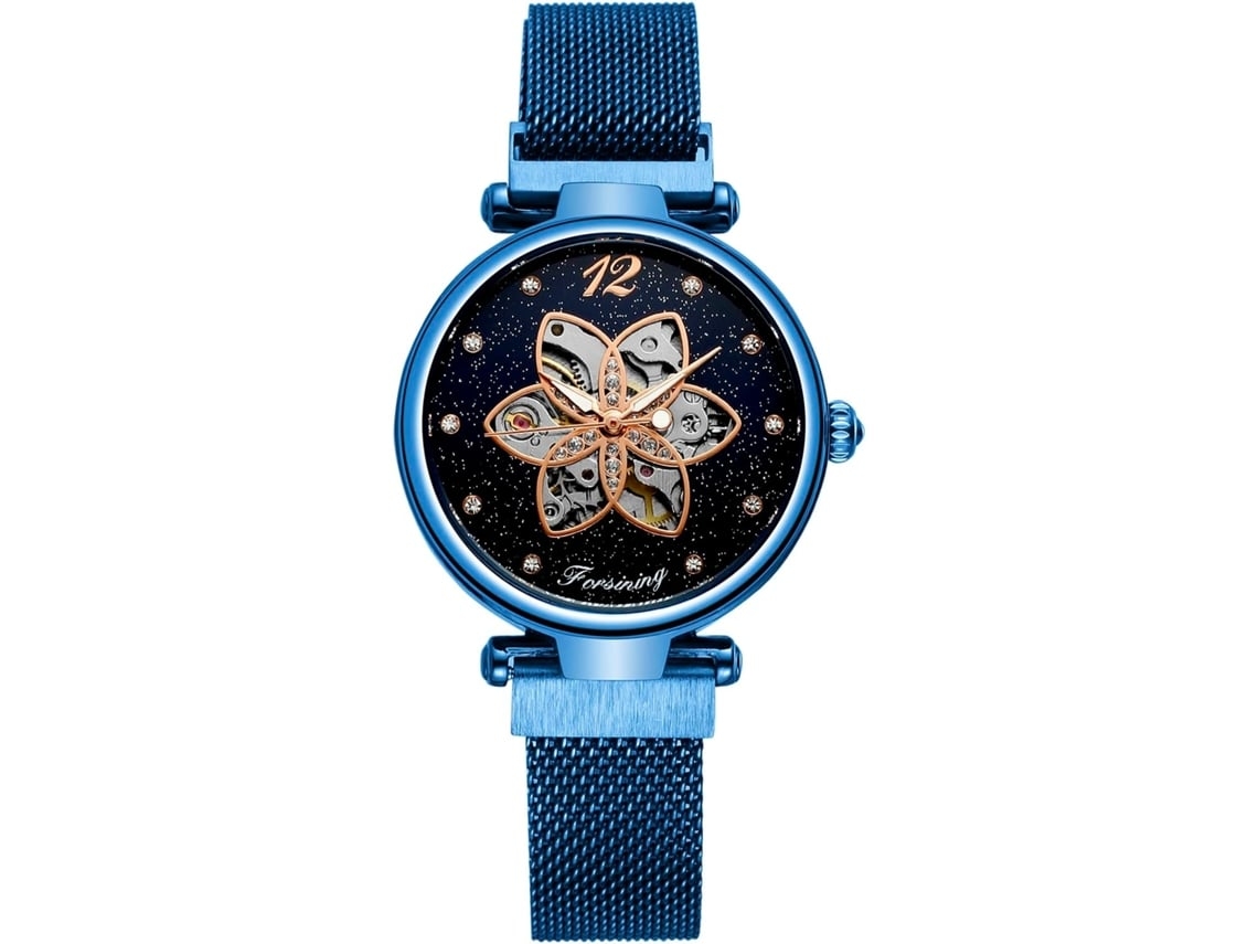 Dial Cielo Estrellado Reloj De Pulsera De Esqueleto Mecánico Femenino De Moda Yuysan