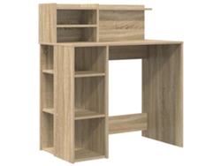 Escritorio | Mesa auxiliar, roble Sonoma, 90 x 48 x 101,5 cm, madera procesada.