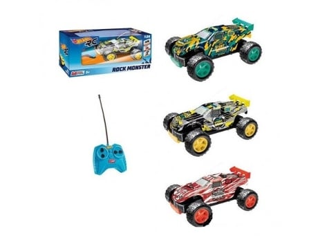Coche Teledirigido HOT WHEELS Rock Monster 3 Decos (Edad Mínima: 3 Años - Hasta: 8 km/h - 1 Unidad - Color Surtida)