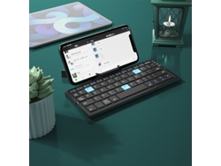(gris Oscuro) Mini Teclado Bluetooth Plegable Recargable Con Soporte, Teclado Inalámbrico Estándar Con Soporte