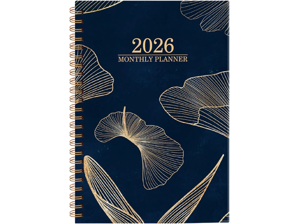 Agenda, Calendario 2026, Diario de escritura fluida, Planificador con pestañas mensuales, Para el hogar, la oficina y el estudio.