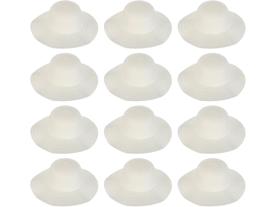 12 Sombreros De Paja Beige De Ala Ancha, Con Protección Uv, Transpirables Y De Estilo Tejido Chino.