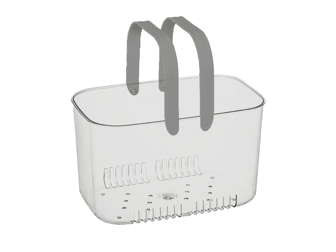 Cesta De Mano Transparente Con Asas Cómodas Y Orificios De Ventilación Para Un Almacenamiento Versátil De Frutas - Gris