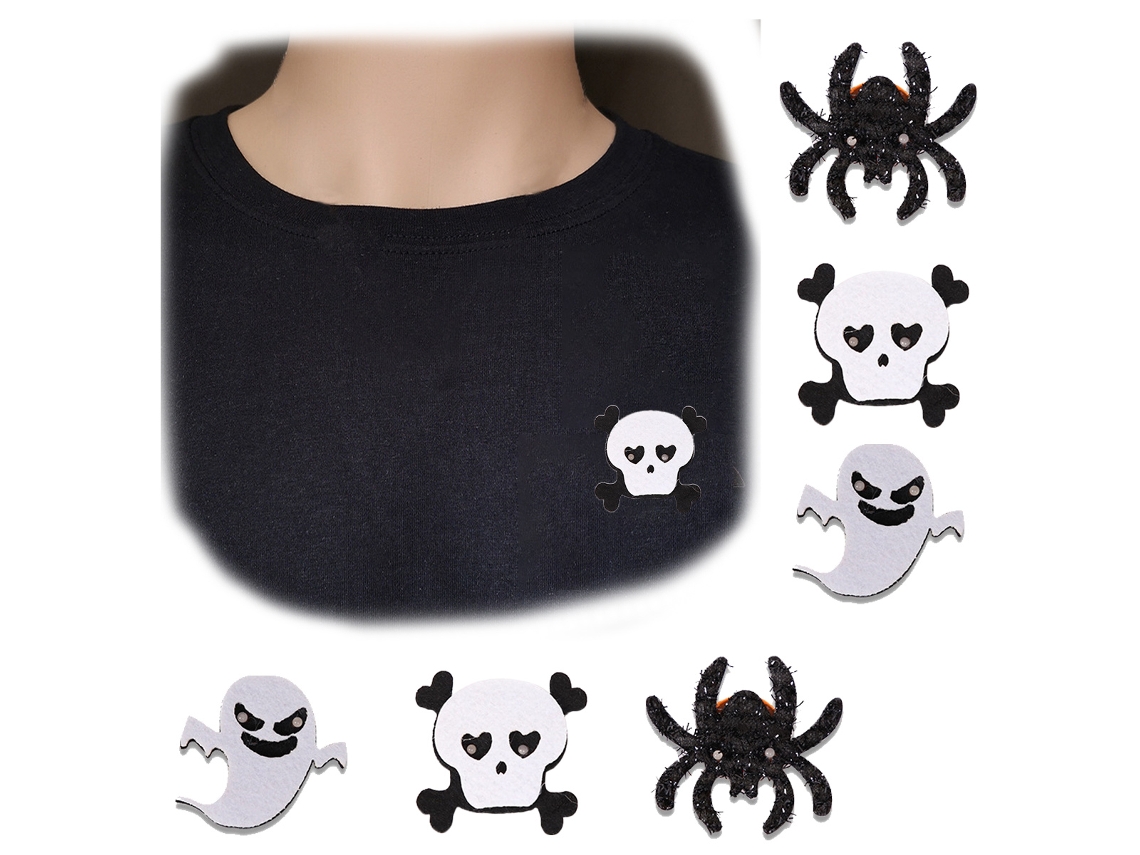 6 Broches Luminiscentes de Halloween - Fantasmas, Murciélagos y Calabazas NEVEANCE