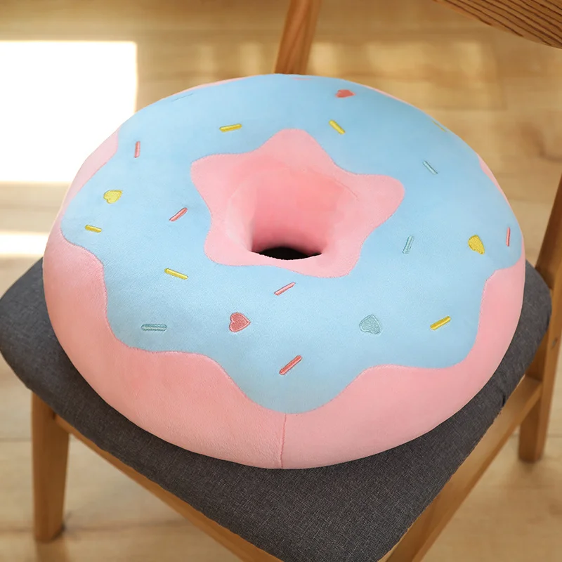 (azul, 58 Cm) Almohada De Peluche Decorada Con Forma De Rosquilla, De Forma Realista, Con Un Diseño Circular De Comida De Ensueño.