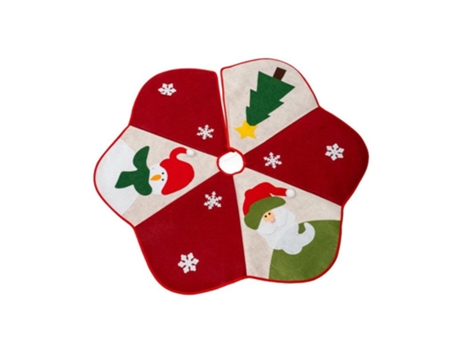 Falda de árbol de Navidad Tela navideña para Base de árbol Cubre Pie Alfombra para Navidad Fiesta de año Nuevo Vacaciones 110cm Dibujo SELEOK