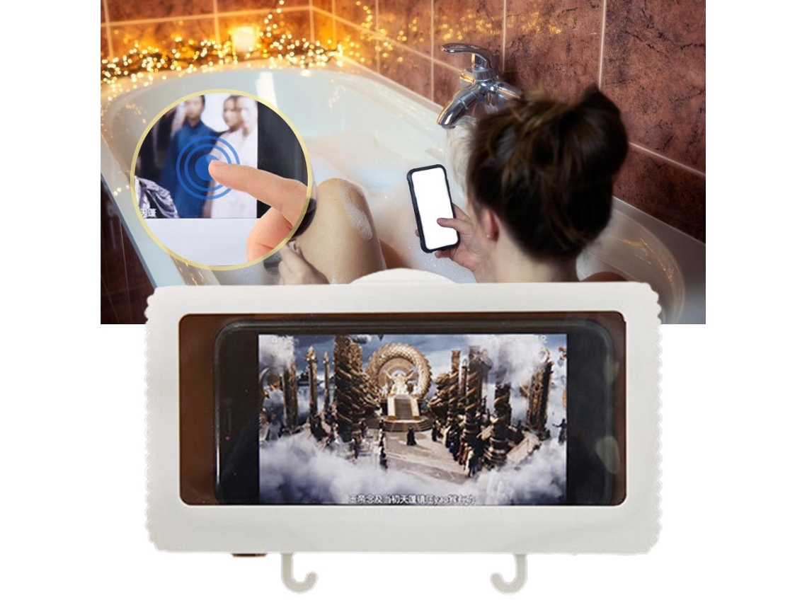 Capa Protetora De Telefone Para Chuveiro Parede À Prova D'água Sem Furos Touch Screen Case Banheiro