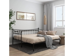 Estructura sofá cama extraíble sin colchón metal negro 90x200cm