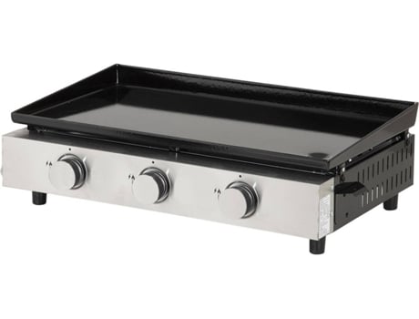 Plancha de Gas Mérida HAPPY GARDEN 3 Quemadores 6 Kw(Negro - Aluminio - 64.5 x 41.2 x 19 cm)