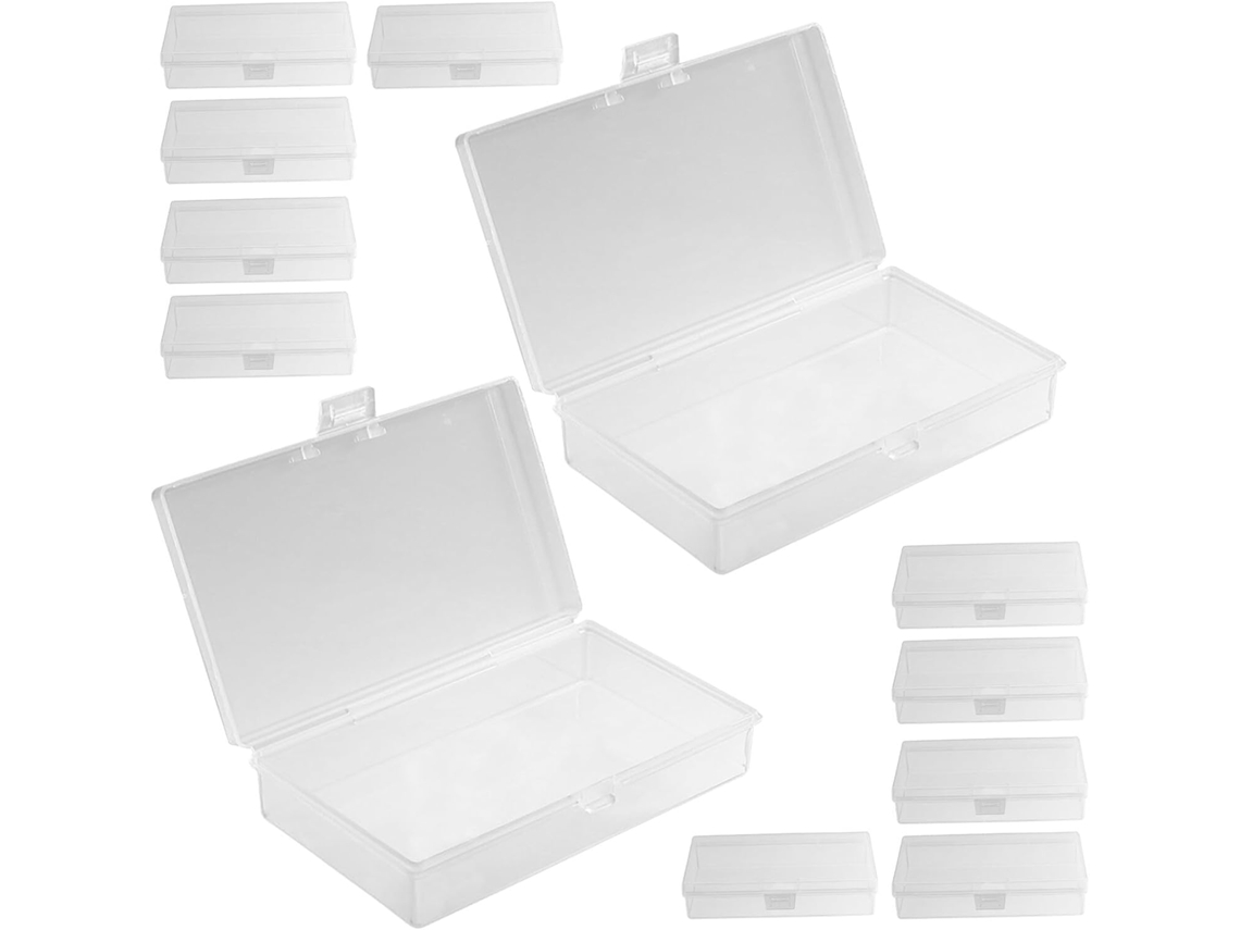 Caja De Plástico Para Joyas Con 12 Mini Piezas Transparentes
