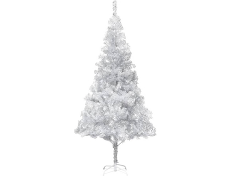 vidaXL Árbol de Navidad artificial con soporte plateado PET 240 cm