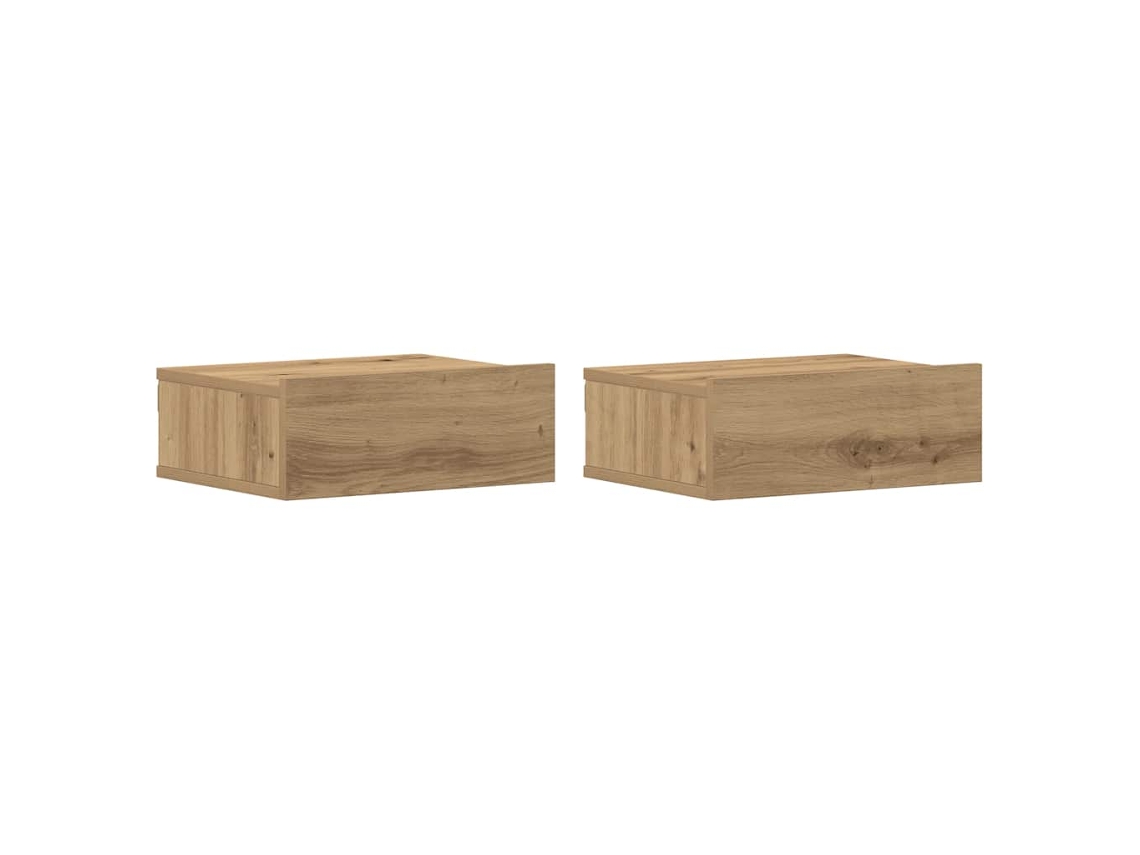 Juego de mesitas de noche colgantes de roble hechas a mano 40x32x15 cm MAISON EXCLUSIVE