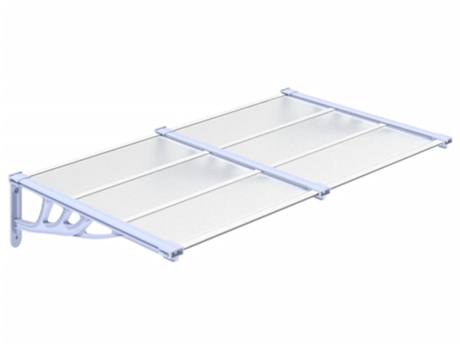 Marquesina puerta policarbonato gris y transparente 152,5x90 cm VIDAXL