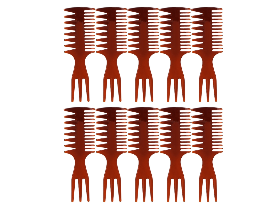 10pcs Pente De Cabelo Para Estilo Portátil Ergonômico Com Dentes Largos E Borda Redonda Transparente Marrom Para Homens E Rapazes