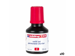 Tinta de Recarga Edding T25 Permanente Vermelho 30 Ml 10 Unidades