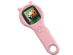 Microscopio para niños - Lupa portátil de mano, microscopio digital para niños, juguetes educativos de ciencia, rosa