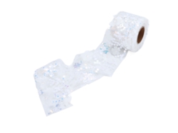 Rollo De Tul Blanco Con Lentejuelas De Poliéster De 6 Cm Para Decoración Diy - Resistente A La Abrasión