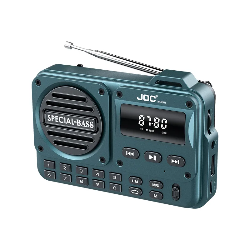 (azul) Radio Fm - Subwoofer - Altavoz Bluetooth - Tarjeta Tf - Unidad Flash Usb - Conector Para Auriculares De 3,5 Mm