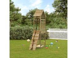 Parque Infantil Con Pared De Escalada Madera Impregnada De Pino