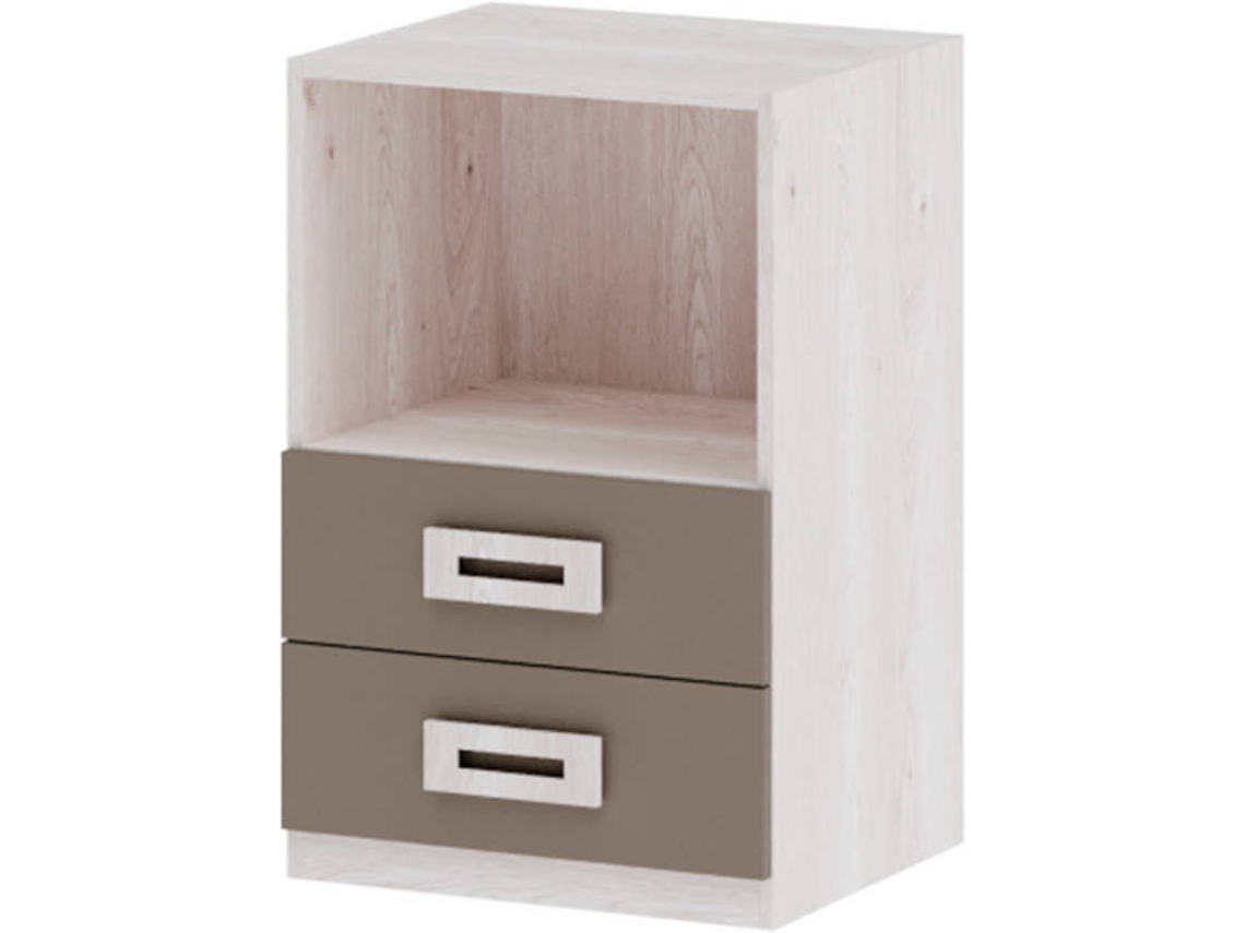 Mesita de Noche MUEBLAM Artic Grey Melamina (48x73x42 cm)