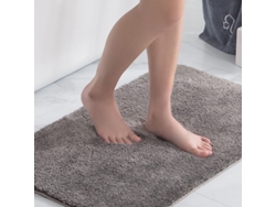 Alfombrilla de baño de microfibra suave, antideslizante, absorbente y lavable a máquina, Linjou Gris 60x90cm (gris, 60x90cm) 2026