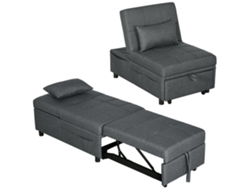 Sofá Cama Individual Reclinable 4 En 1, Gris.