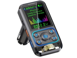 Transmisor FM ELORY Bluetooth 5.3 para adaptador de coche, carga rápida QC/PD 3.0 de 48 W, llamadas manos libres, compatible con memoria USB y tarjeta TF.
