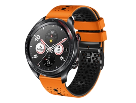 Correa de reloj inteligente para Honor Watch Dream 22 mm Silicona perforada bicolor (Naranja + Negro)