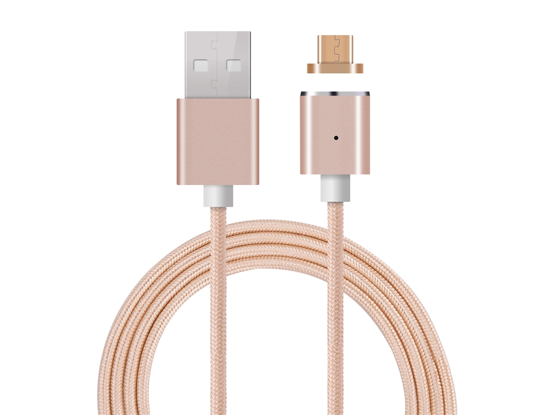 Cable Universal De Carga Magnética De Nailon Para Android (1m/3 Pies Usb A Micro Usb)