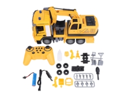 Coche De Juguete De Ingeniería Rc, 11 Canales, Excavadora, Control Remoto Con Luz Y Sonido, 2.4g Para Niños
