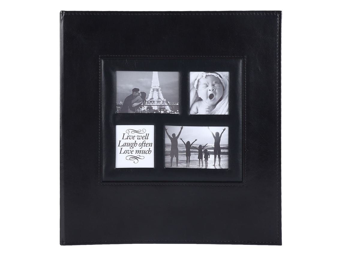 Álbum de fotos Baok de piel sintética con 500 bolsillos internos para tarjetas y memorias USB de 10x15 cm, color negro.