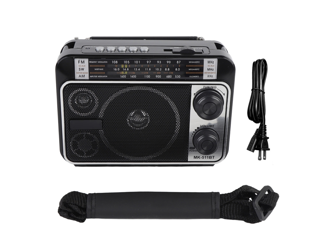 Radio Retro Portátil Fm Am Sw Altavoz Bluetooth Fuente De Alimentación Dual Enchufe Ee. Uu.