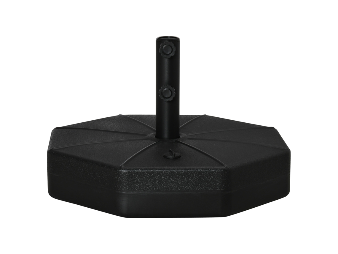 Base octogonal para sombrilla de 40 kg, Ø38-48 mm, color negro, para jardín.