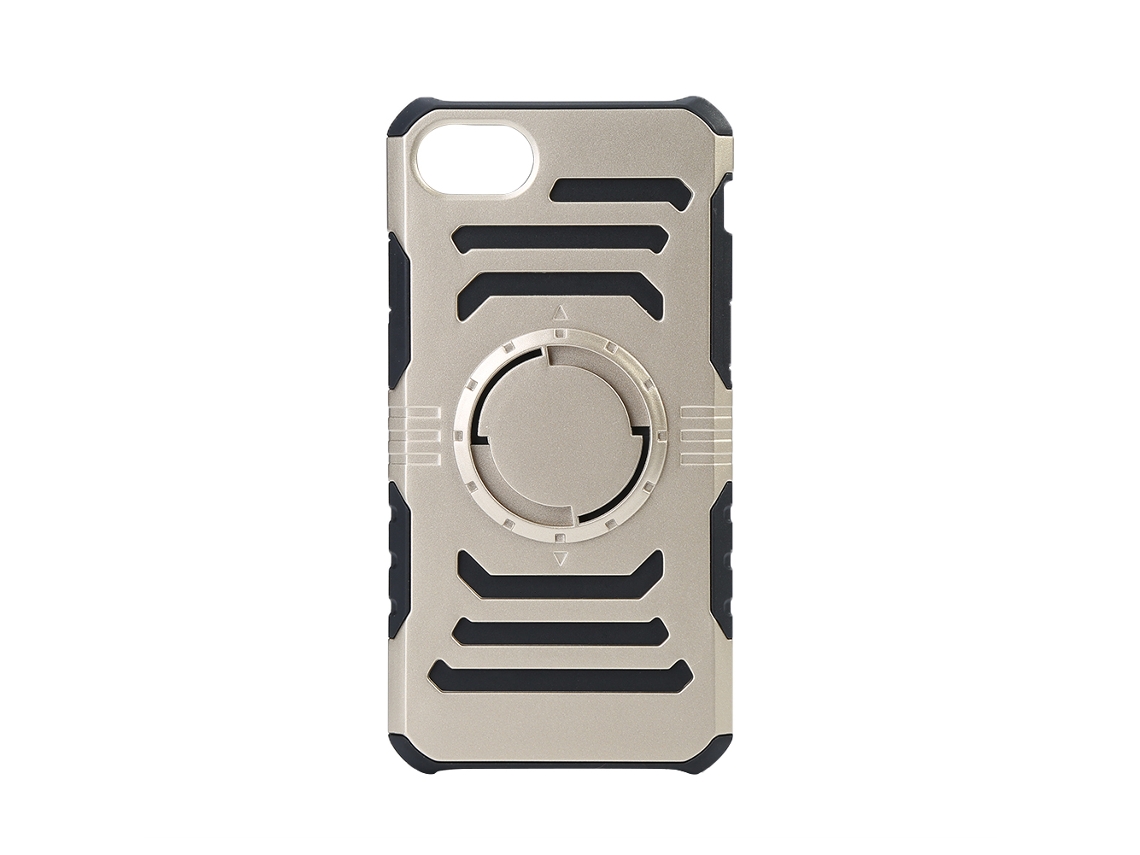 Caja Protectora Con Hierro Integrado Para Iphone7 Oro (soporte Para Coche, Resistente A Impactos)