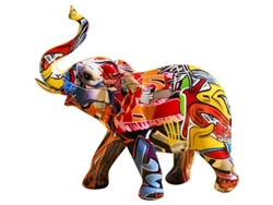 2026-figura De Elefante De Resina, Escultura Moderna Con Grafiti, Decoración De Hogar Para Buena Suerte Y Prosperidad