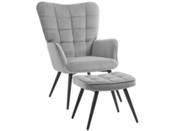 Sillón Relax, Ottomana, 2 Piezas, 73x77.5x98cm, Gris