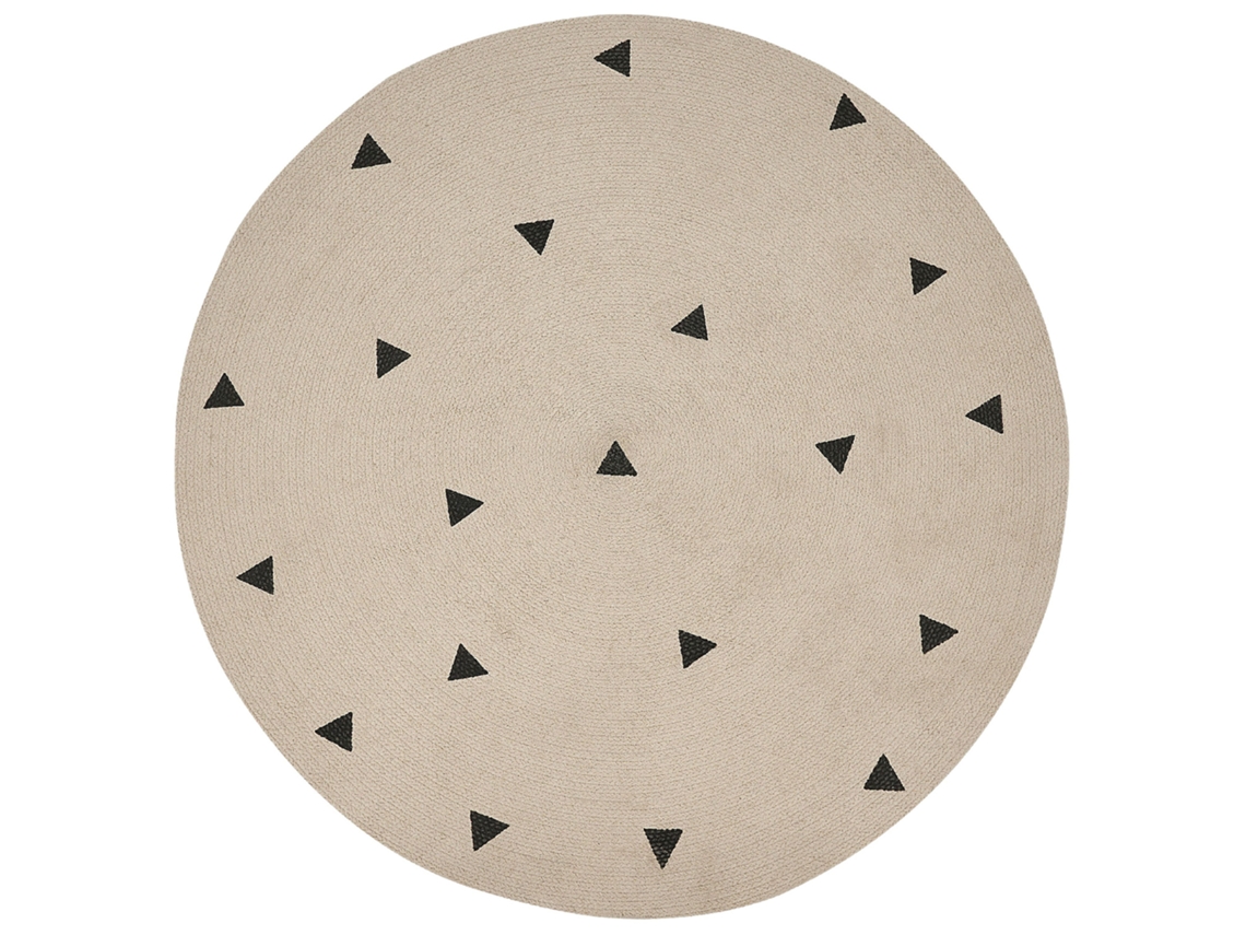 Alfombra de pelo corto BELIANI Durg de Algodón Beige 140x140
