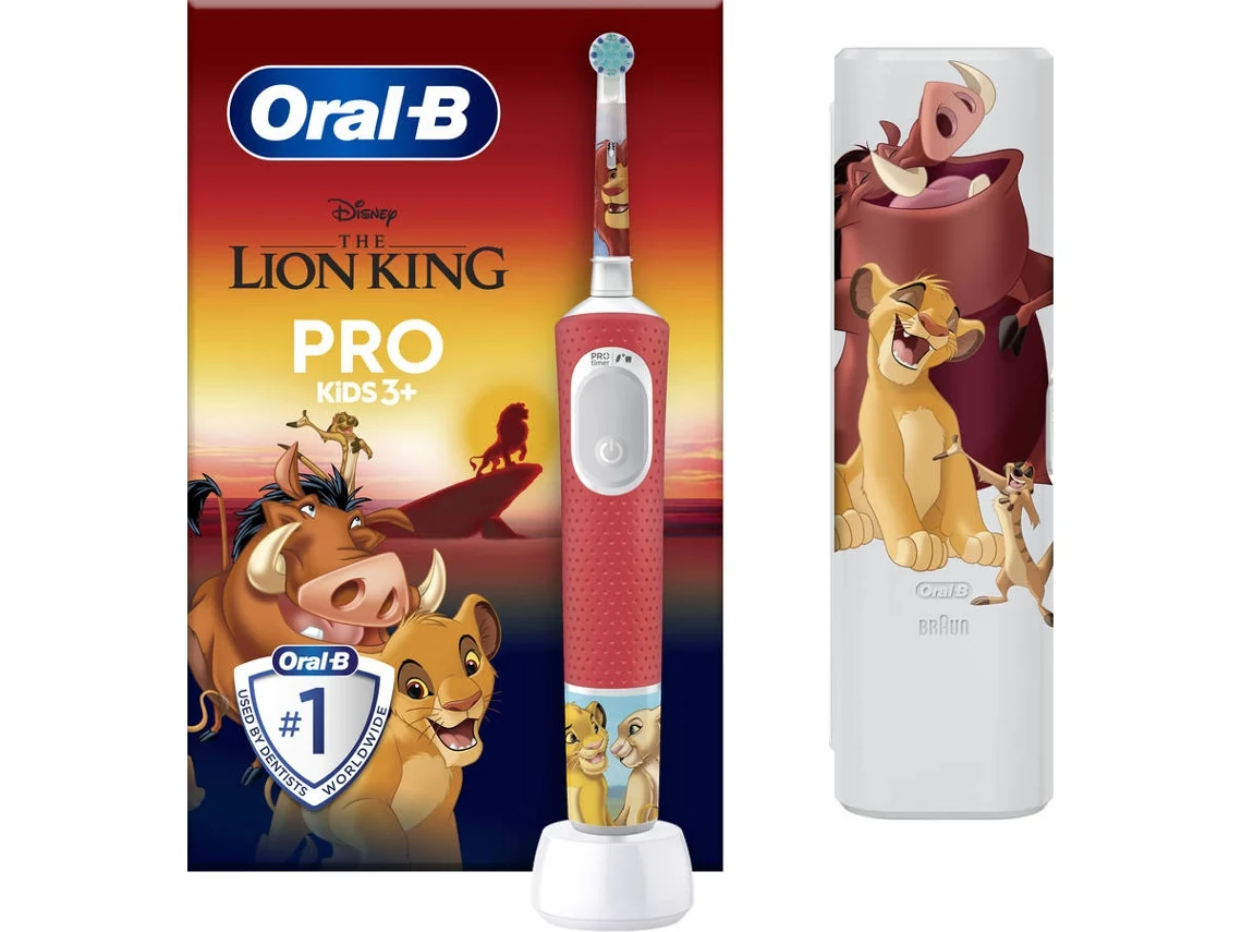 Cepillo de Dientes Eléctrico ORAL-B Pro Kids 3 y Rey León con Estuche de Viaje (1 unidad)