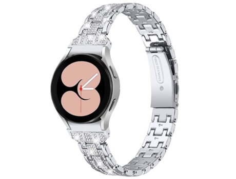 Correa de acero inoxidable 5 filas de diamantes de imitación con doble hebilla. para Samsung Galaxy Watch4 Active 40mm/44mm/Watch4 Classic 42mm/46m...