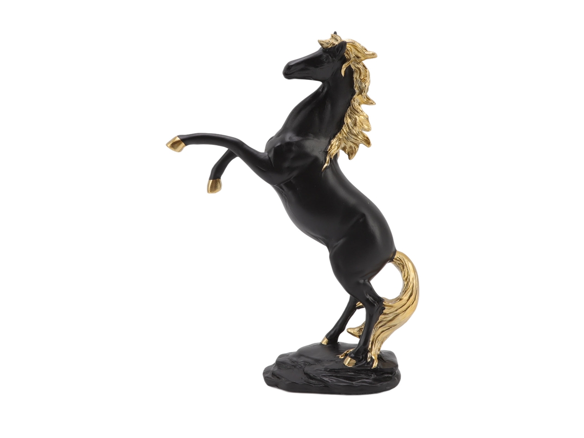 Estatua de caballo de resina para decoración y prosperidad.