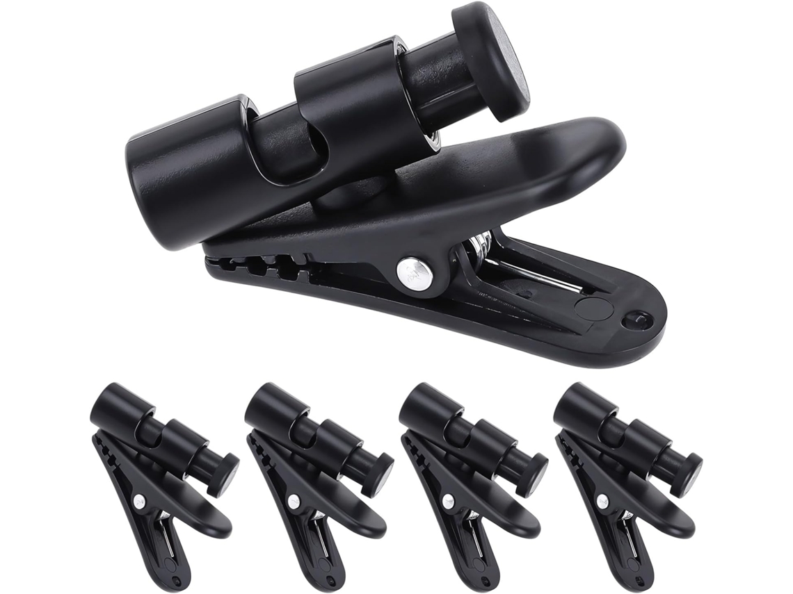 5 Clips Cable Auriculares, Giratorio 360°, Negro, Para Correr
