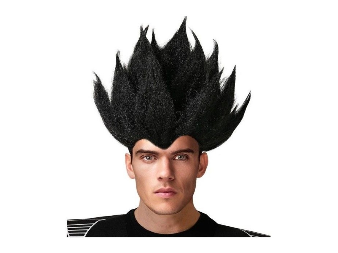 Peluca de dragón manga negra para hombre adulto