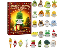 Calendario de Adviento para Apoyo Emocional, Crochet Navideño 2026 con 24 Adornos Acrílicos, Set para Reducir el Estrés, Aeuzwr