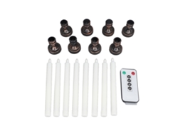 Rebe-8 Velas Led Sem Chama Para Janela Com Controle Remoto, Luz Amarela Piscante Quente, Temporizador E Base Elétrica
