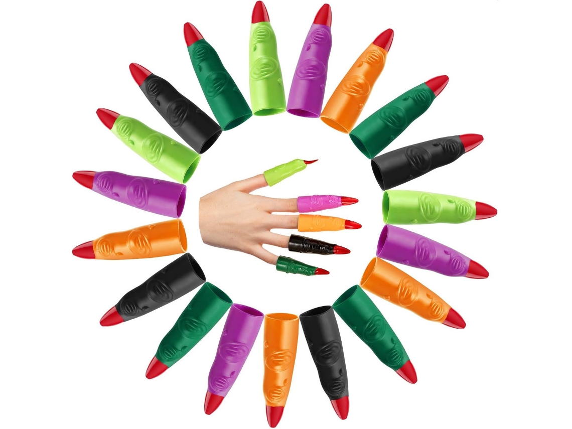 RNEMITERY Vampire Finger Halloween, herramienta de escritura ergonómica para fiestas de disfraces y mascaradas, 48 piezas
