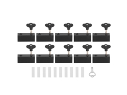 Cerradura Ajustable Para Ventana Corredera Con Llave De Seguridad En Aleación De Aluminio Negro, 10 Unidades.
