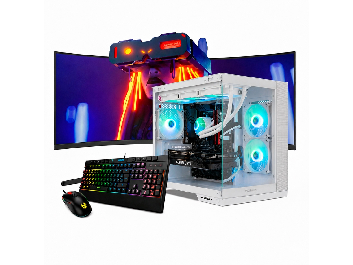 Neo-pc Gaming Ryzen 7 7800x3d / 9060 Xt / 32gb Ram / 1tb Ssd / Windows 11 Pro / Monitor Curvo 34” Qhd 165hz / Astraneo Blanco