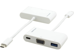 Adaptador KRAMER (USB-C - VGA, USB y USB-C - 17 cm - Blanco)