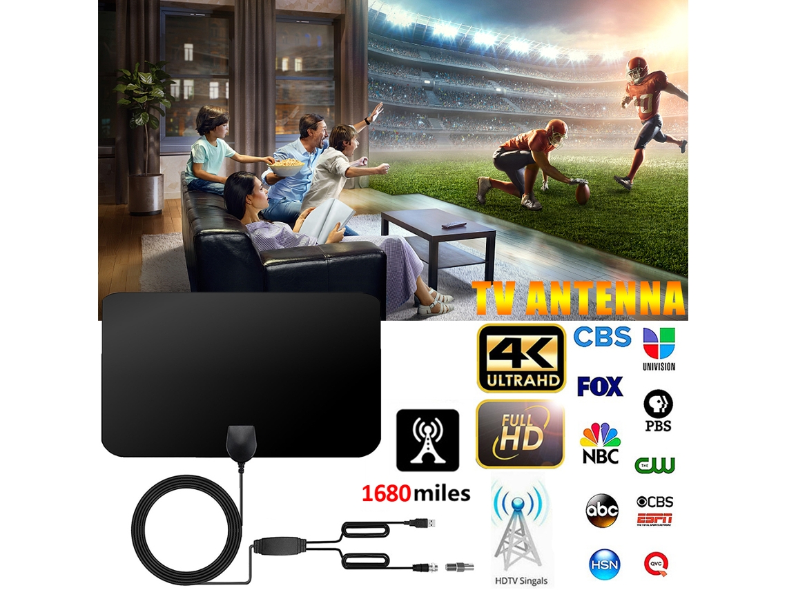 Antena Hdtv 4k Amplificada, Antena De 1680 Millas, Receptor De Señal De Tv Digital Para Interiores